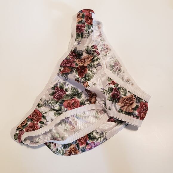 Vintage Romantic Floral Chemise & Panties Sexy Set Bows Size Large - Picture 4 of 8